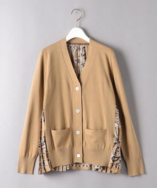 Sacai（サカイ）の「＜sacai（サカイ）＞バックプリーツ カーディガン ■■■（カーディガン/ボレロ・レディース・ブラック/ベージュ・2/1）」の2枚目の写真