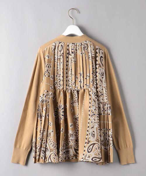 Sacai（サカイ）の「＜sacai（サカイ）＞バックプリーツ カーディガン ■■■（カーディガン/ボレロ・レディース・ブラック/ベージュ・2/1）」の3枚目の写真