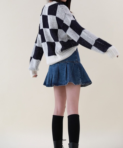 by muni:r(バイ ムニール)の「デニムプリーツスカートパンツ(デニムスカート・レディース・ブルー・SMALL/MEDIUM)」の17枚目の写真