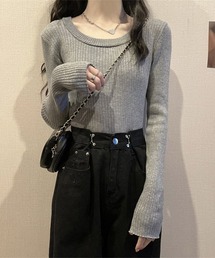 i-dare（アイディア）の「【i-dare】クルーネック リブ ニット プルオーバー（ニット/セーター）」