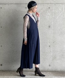 deux amour | 前後２WAYプリーツジャンパースカート(ジャンパースカート)