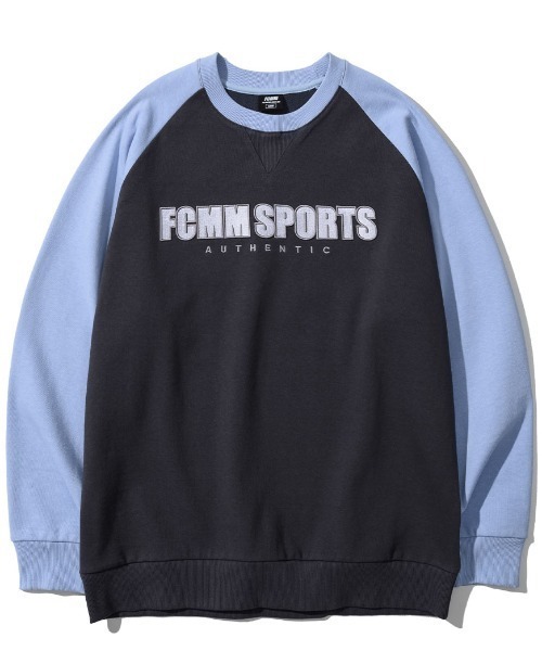 FCMM(エフシーエムエム)の「LOOSE FIT COLOR BLOCK SWEATSHIRTS/ルーズフィットカラーブロックスウェットシャツ(スウェット・メンズ・チャコールグレー/ブラック/オリーブ・MEDIUM/LARGE)」の1枚目の写真
