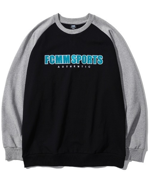 FCMM(エフシーエムエム)の「LOOSE FIT COLOR BLOCK SWEATSHIRTS/ルーズフィットカラーブロックスウェットシャツ(スウェット・メンズ・チャコールグレー/ブラック/オリーブ・MEDIUM/LARGE)」の2枚目の写真