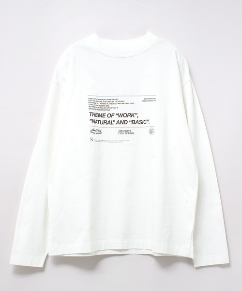 RNA-N（アールエヌエーエヌ）の「M1814 21/-OE天竺ロゴロングTシャツ（Tシャツ/カットソー・レディース・オフホワイト/イエロー/キナリ/グレー・MEDIUM）」の2枚目の写真