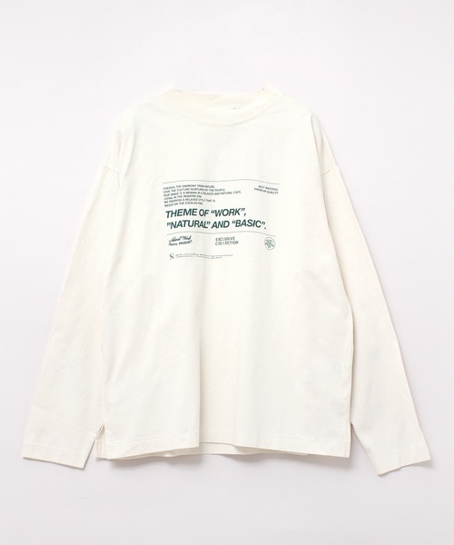 RNA-N（アールエヌエーエヌ）の「M1814 21/-OE天竺ロゴロングTシャツ（Tシャツ/カットソー・レディース・オフホワイト/イエロー/キナリ/グレー・MEDIUM）」の3枚目の写真