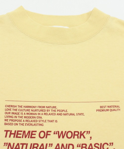 RNA-N（アールエヌエーエヌ）の「M1814 21/-OE天竺ロゴロングTシャツ（Tシャツ/カットソー・レディース・オフホワイト/イエロー/キナリ/グレー・MEDIUM）」の8枚目の写真