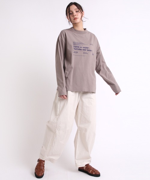 RNA-N（アールエヌエーエヌ）の「M1814 21/-OE天竺ロゴロングTシャツ（Tシャツ/カットソー・レディース・オフホワイト/イエロー/キナリ/グレー・MEDIUM）」の19枚目の写真