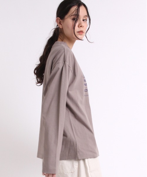 RNA-N（アールエヌエーエヌ）の「M1814 21/-OE天竺ロゴロングTシャツ（Tシャツ/カットソー・レディース・オフホワイト/イエロー/キナリ/グレー・MEDIUM）」の18枚目の写真