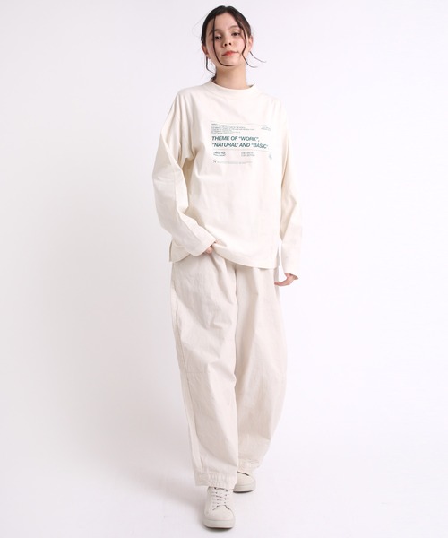 RNA-N（アールエヌエーエヌ）の「M1814 21/-OE天竺ロゴロングTシャツ（Tシャツ/カットソー・レディース・オフホワイト/イエロー/キナリ/グレー・MEDIUM）」の17枚目の写真