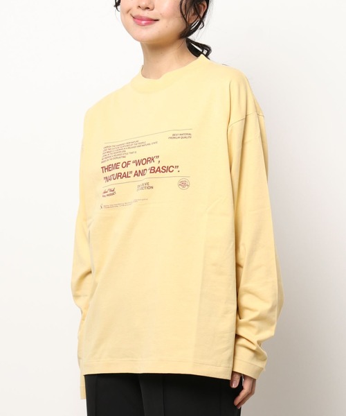 RNA-N（アールエヌエーエヌ）の「M1814 21/-OE天竺ロゴロングTシャツ（Tシャツ/カットソー・レディース・オフホワイト/イエロー/キナリ/グレー・MEDIUM）」の22枚目の写真