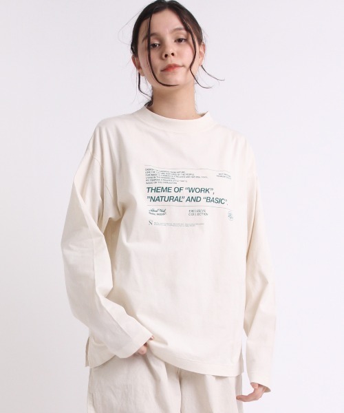RNA-N（アールエヌエーエヌ）の「M1814 21/-OE天竺ロゴロングTシャツ（Tシャツ/カットソー・レディース・オフホワイト/イエロー/キナリ/グレー・MEDIUM）」の21枚目の写真