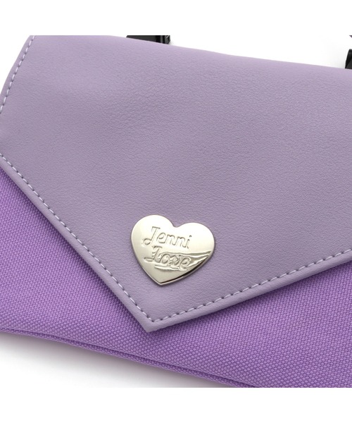 JENNI love（ジェニィラブ）の「ショルダー付き合皮マルチポケット（ショルダーバッグ・キッズ・ブラック/オフホワイト/ラベンダー・F）」の9枚目の写真