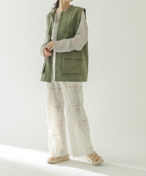  ジレ カーキ M 楽天市場】カーキ（ベスト・ジレ｜トップス）：レディース