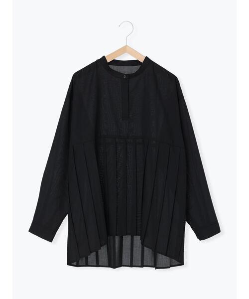 Samansa Mos2 blue（サマンサモスモスブルー）の「プリーツ切替ブラウス（シャツ/ブラウス・レディース・ブラック/オフホワイト/ライトベージュ・ﾌﾘ-）」の3枚目の写真