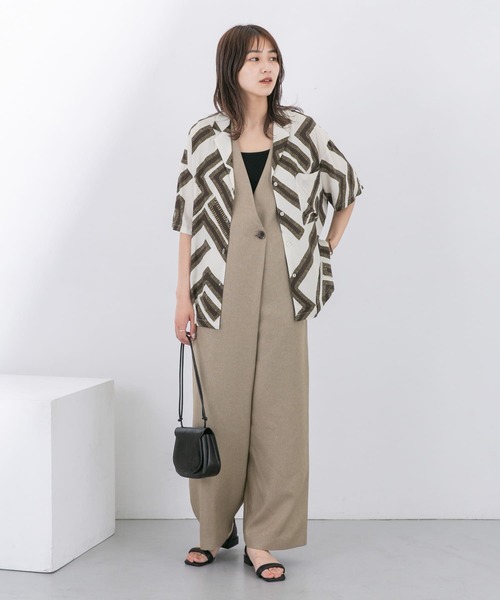 KBF（ケイビーエフ）の「メイズパターンオープンカラーシャツ（シャツ/ブラウス・レディース・ホワイト系その他/グリーン系その他・ONE）」の6枚目の写真