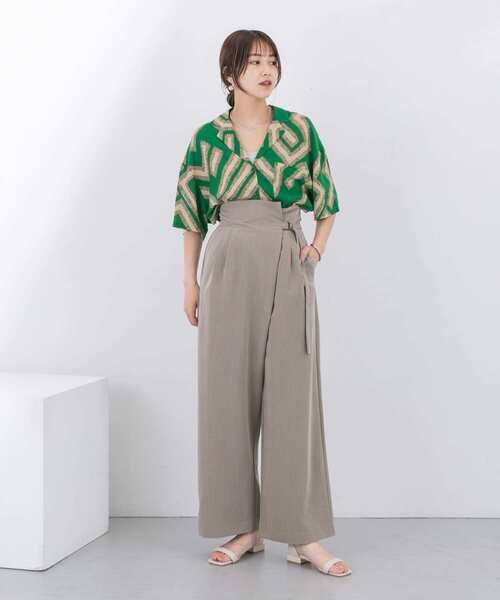 KBF（ケイビーエフ）の「メイズパターンオープンカラーシャツ（シャツ/ブラウス・レディース・ホワイト系その他/グリーン系その他・ONE）」の14枚目の写真