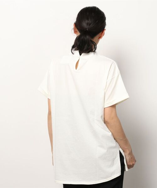 vent blanc（ヴァンブラン）の「ventblanc:ヴァンブラン モックネック ラッセルレース 天竺 プルオーバー（Tシャツ/カットソー・レディース・ブラック/アイボリー/ネイビー・FREE）」の5枚目の写真