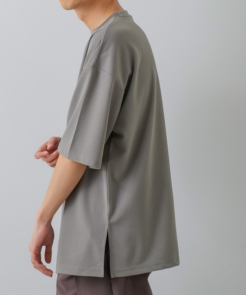 improves(インプローブス)の「カットジョーゼット オーバーサイズ ワイドモックネック Tシャツ セットアップ対応(Tシャツ/カットソー・メンズ・ブラック/ネイビー/グレー/ベージュ/サックスブルー/ライトグレー・LARGE/MEDIUM)」の12枚目の写真