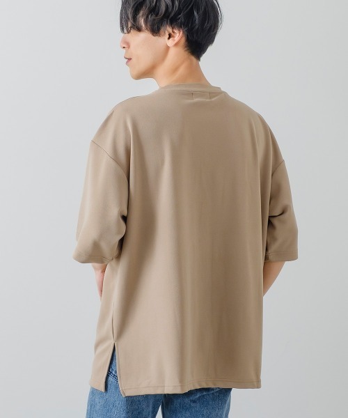 improves(インプローブス)の「カットジョーゼット オーバーサイズ ワイドモックネック Tシャツ セットアップ対応(Tシャツ/カットソー・メンズ・ブラック/ネイビー/グレー/ベージュ/サックスブルー/ライトグレー・LARGE/MEDIUM)」の17枚目の写真