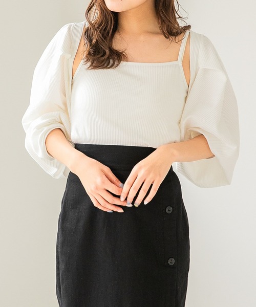 Heather（ヘザー）の「パワショルカットカーデキャミセット