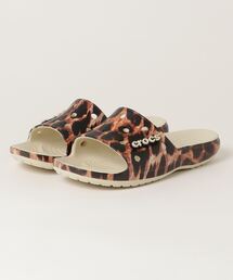 crocs クロックス CLSCANIMALREMIXSLDE W クラシック アニマル リミックス スライド 207841-2Y4 BONE/LEOPARD