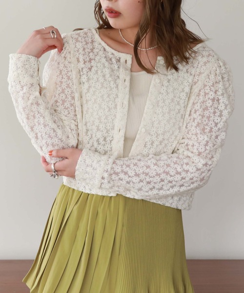☆美品☆LEONARD ☆半袖花柄カーディガン ブラウス