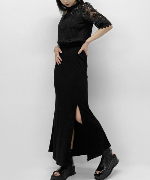 Slit rib mermaid skirt / スリットリブマーメイドスカート