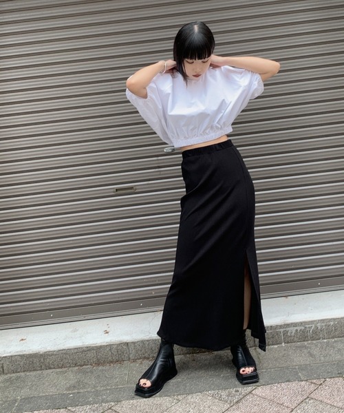 LVEU.（ラブユ.）の「Slit rib mermaid skirt / スリットリブ