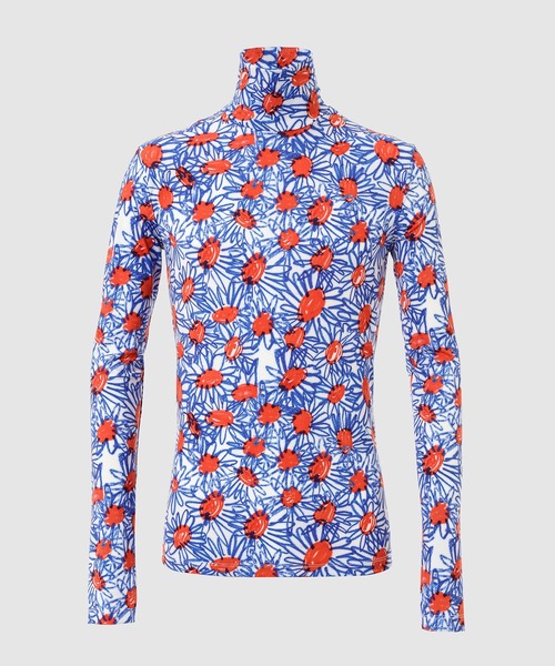 BOTTER(ボッター)の「TURTLENECK TOP FLOWER PRINT BOTTER(Tシャツ/カットソー・メンズ・ホワイト系その他/グリーン系その他・M)」の1枚目の写真