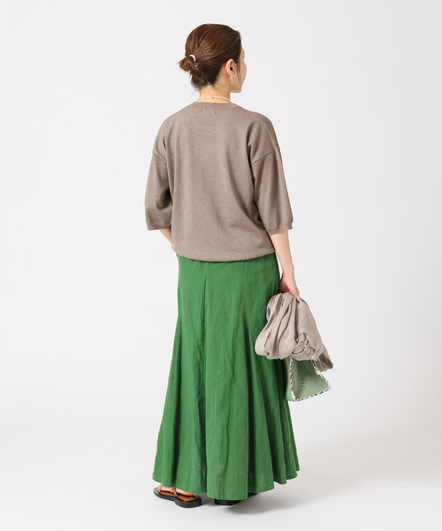 IENA（イエナ）の「LEVITA 半袖プルオーバー（ニット/セーター・レディース・オレンジ/ブラウン/ベージュ/ホワイト・FREE）」の5枚目の写真