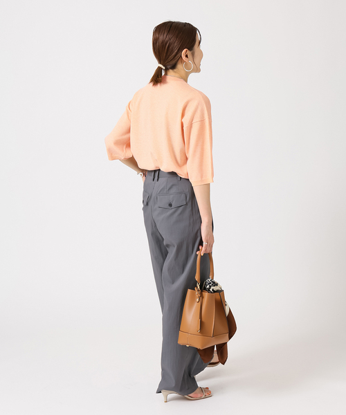 IENA（イエナ）の「LEVITA 半袖プルオーバー（ニット/セーター・レディース・オレンジ/ブラウン/ベージュ/ホワイト・FREE）」の9枚目の写真