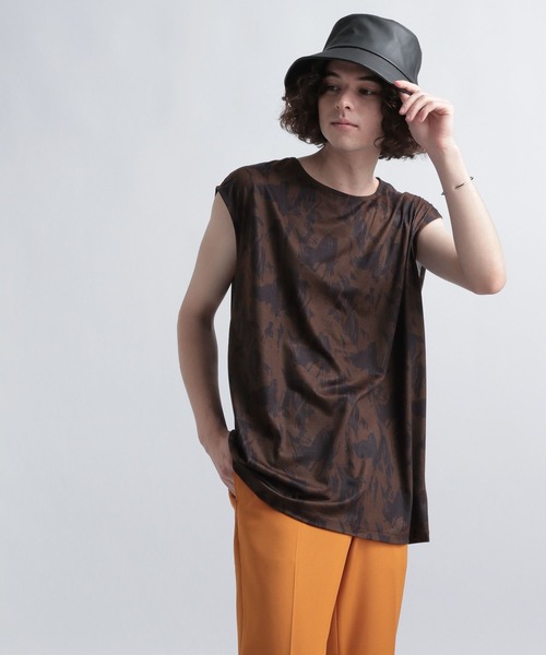 HARE（ハレ）の「ガラノースリーブカット(HARE)（タンクトップ・メンズ・グレー/オフホワイト・FREE）」の2枚目の写真