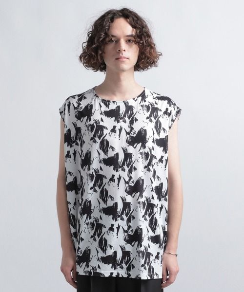 HARE（ハレ）の「ガラノースリーブカット(HARE)（タンクトップ・メンズ・グレー/オフホワイト・FREE）」の7枚目の写真