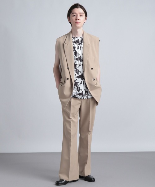 HARE（ハレ）の「ガラノースリーブカット(HARE)（タンクトップ・メンズ・グレー/オフホワイト・FREE）」の16枚目の写真