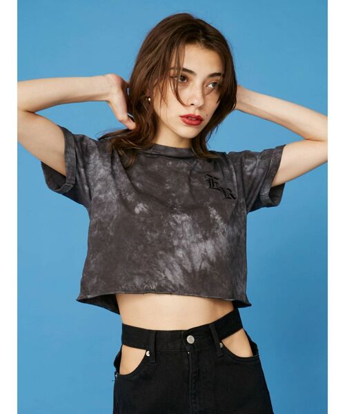 EVRIS（エヴリス）の「ERクロップドTシャツ（Tシャツ/カットソー・レディース・パープル/グレー/グリーン/イエロー/ブラック/ホワイト/レッド・FREE）」の10枚目の写真