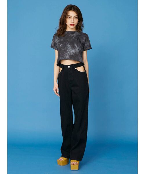 EVRIS（エヴリス）の「ERクロップドTシャツ（Tシャツ/カットソー・レディース・パープル/グレー/グリーン/イエロー/ブラック/ホワイト/レッド・FREE）」の13枚目の写真