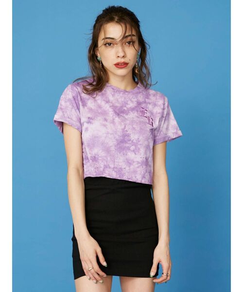 EVRIS（エヴリス）の「ERクロップドTシャツ（Tシャツ/カットソー・レディース・パープル/グレー/グリーン/イエロー/ブラック/ホワイト/レッド・FREE）」の17枚目の写真