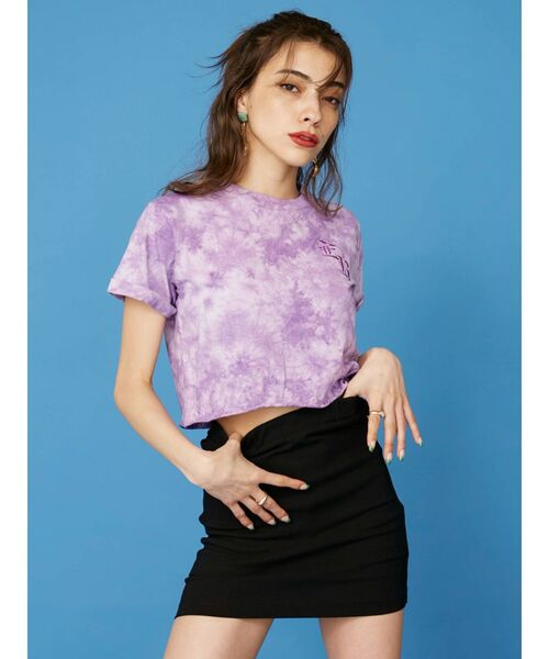 EVRIS（エヴリス）の「ERクロップドTシャツ（Tシャツ/カットソー・レディース・パープル/グレー/グリーン/イエロー/ブラック/ホワイト/レッド・FREE）」の18枚目の写真