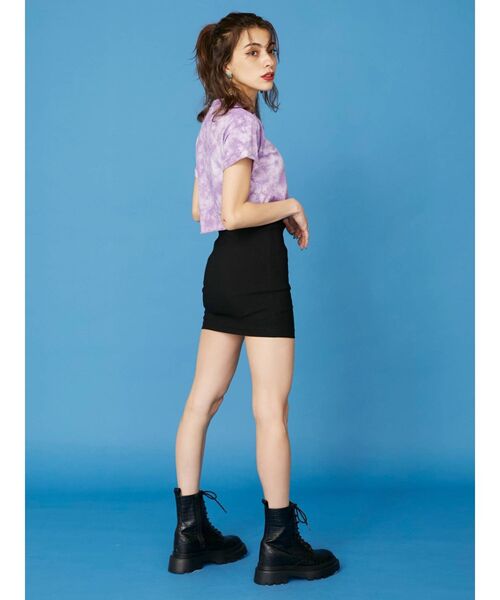 EVRIS（エヴリス）の「ERクロップドTシャツ（Tシャツ/カットソー・レディース・パープル/グレー/グリーン/イエロー/ブラック/ホワイト/レッド・FREE）」の21枚目の写真