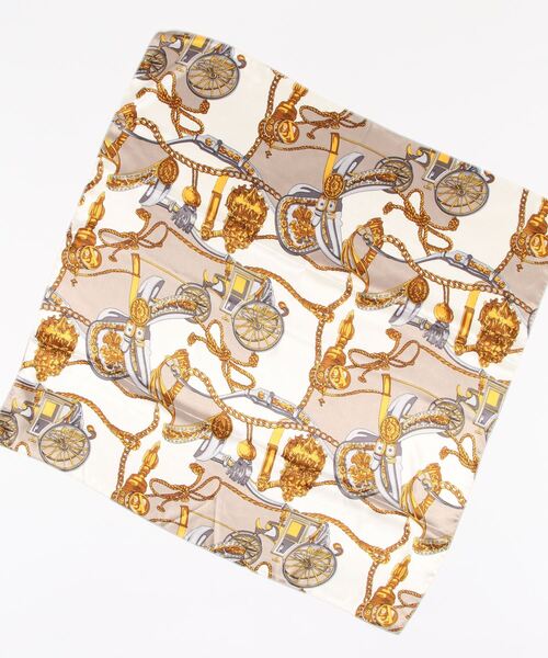 BAYBLO（ベイブロ）の「(CR)【ユニセックス】馬車 柄 プリント スカーフ[70cm×70cm]（バンダナ/スカーフ・レディース・グレー/ネイビー/レッド/ブラック/ブラウン・ONE SIZE）」の6枚目の写真