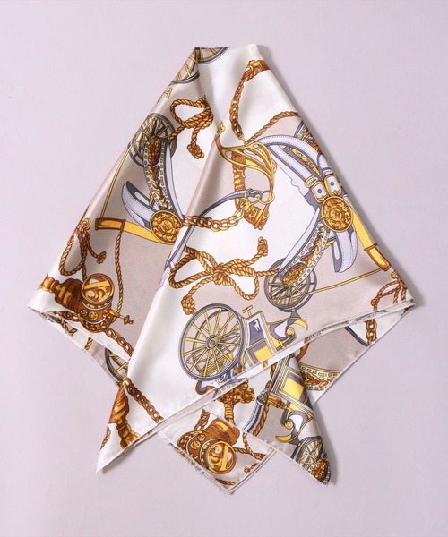 BAYBLO（ベイブロ）の「(CR)【ユニセックス】馬車 柄 プリント スカーフ[70cm×70cm]（バンダナ/スカーフ・レディース・グレー/ネイビー/レッド/ブラック/ブラウン・ONE SIZE）」の11枚目の写真