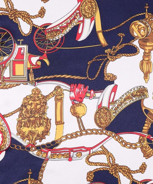 BAYBLO（ベイブロ）の「(CR)【ユニセックス】馬車 柄 プリント スカーフ[70cm×70cm]（バンダナ/スカーフ・レディース・グレー/ネイビー/レッド/ブラック/ブラウン・ONE SIZE）」の16枚目の写真