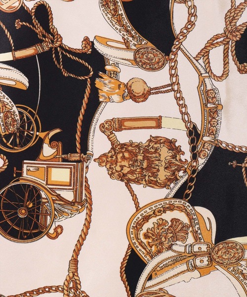 BAYBLO（ベイブロ）の「(CR)【ユニセックス】馬車 柄 プリント スカーフ[70cm×70cm]（バンダナ/スカーフ・レディース・グレー/ネイビー/レッド/ブラック/ブラウン・ONE SIZE）」の20枚目の写真