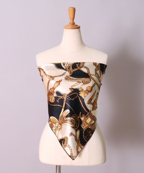 BAYBLO（ベイブロ）の「(CR)【ユニセックス】馬車 柄 プリント スカーフ[70cm×70cm]（バンダナ/スカーフ・レディース・グレー/ネイビー/レッド/ブラック/ブラウン・ONE SIZE）」の22枚目の写真