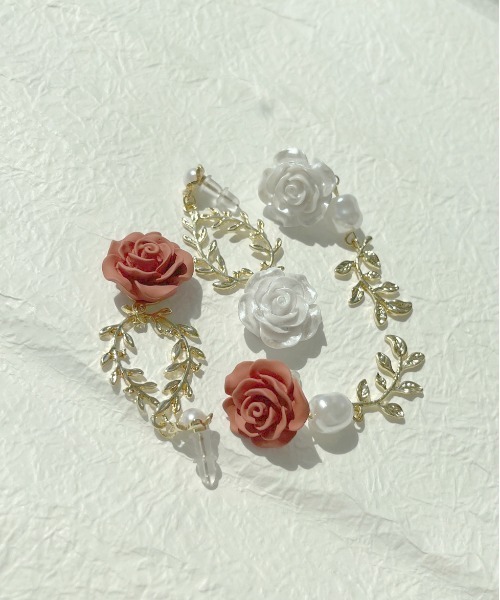 apres jour（アプレジュール）の「【apres jour×ARIAZ】ローズピアス（ピアス（両耳用）・レディース・ホワイト/レッド・FREE）」の6枚目の写真