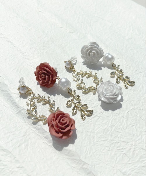 apres jour（アプレジュール）の「【apres jour×ARIAZ】ローズピアス（ピアス（両耳用）・レディース・ホワイト/レッド・FREE）」の10枚目の写真