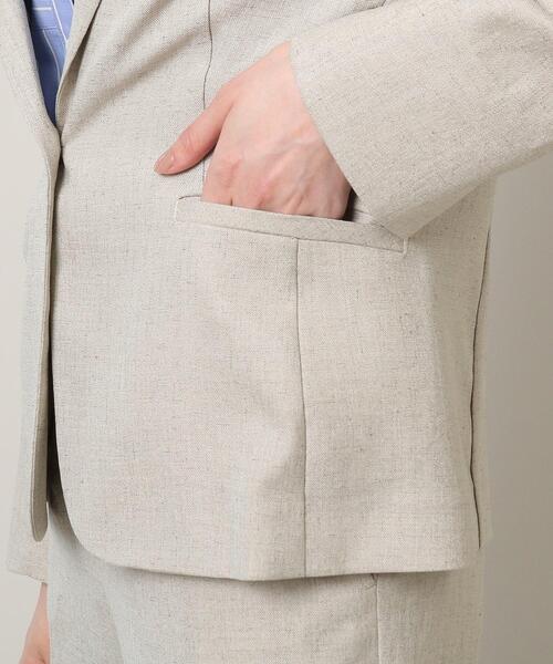 UNTITLED（アンタイトル）の「◆【清涼感／通勤】リネン調 テーラードジャケット（テーラードジャケット・レディース・ブラック/ライトベージュ・44/46/48/42/00/01/02/03/04/50）」の9枚目の写真