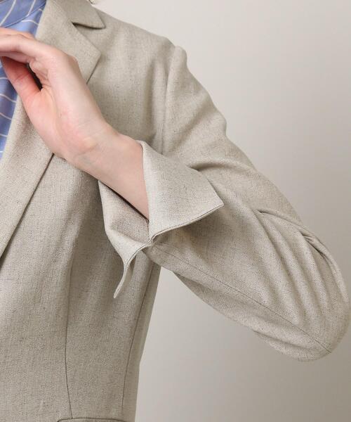 UNTITLED（アンタイトル）の「◆【清涼感／通勤】リネン調 テーラードジャケット（テーラードジャケット・レディース・ブラック/ライトベージュ・44/46/48/42/00/01/02/03/04/50）」の11枚目の写真