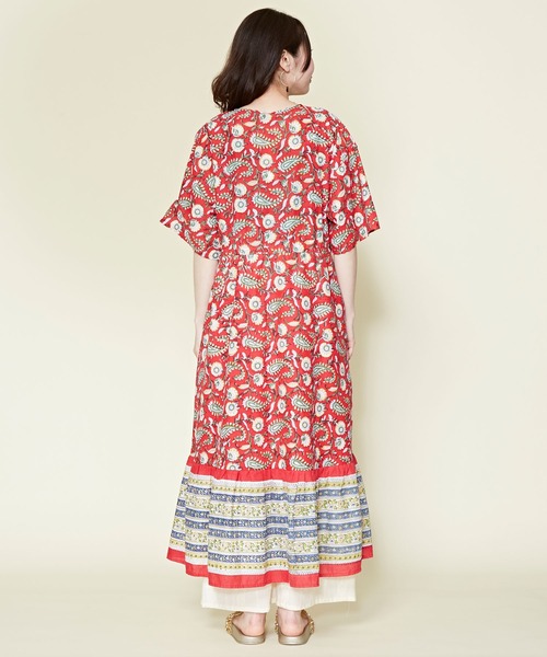 チャイハネ（チャイハネ）の「【チャイハネ】ディディサブロックプリントワンピース（ワンピース・レディース・ホワイト/レッド/ブルー・FREE）」の8枚目の写真