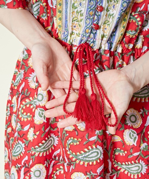 チャイハネ（チャイハネ）の「【チャイハネ】ディディサブロックプリントワンピース（ワンピース・レディース・ホワイト/レッド/ブルー・FREE）」の13枚目の写真